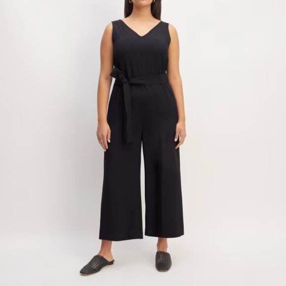 Full Length Triacetate Sleeveless Jumpsuit